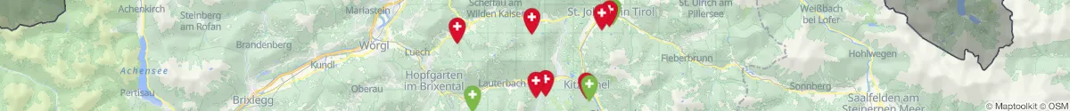 Map view for Pharmacies emergency services nearby Ellmau (Kufstein, Tirol)